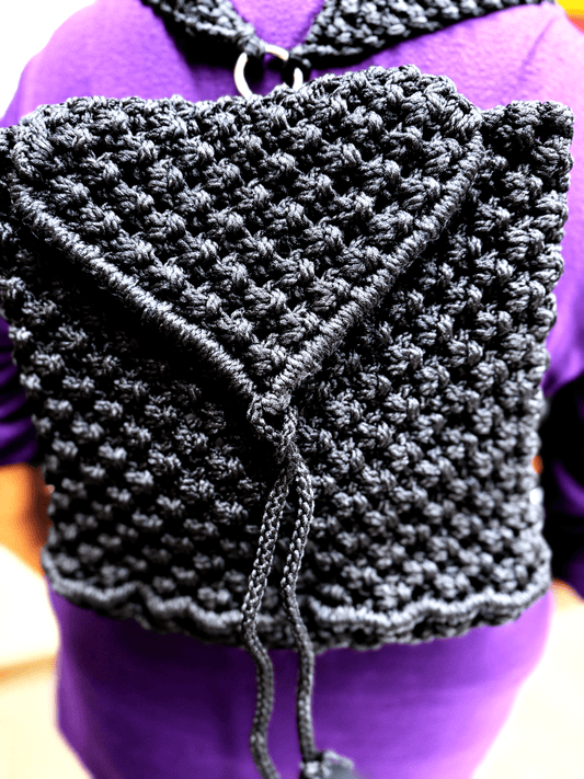 Macramé Backpack: Black