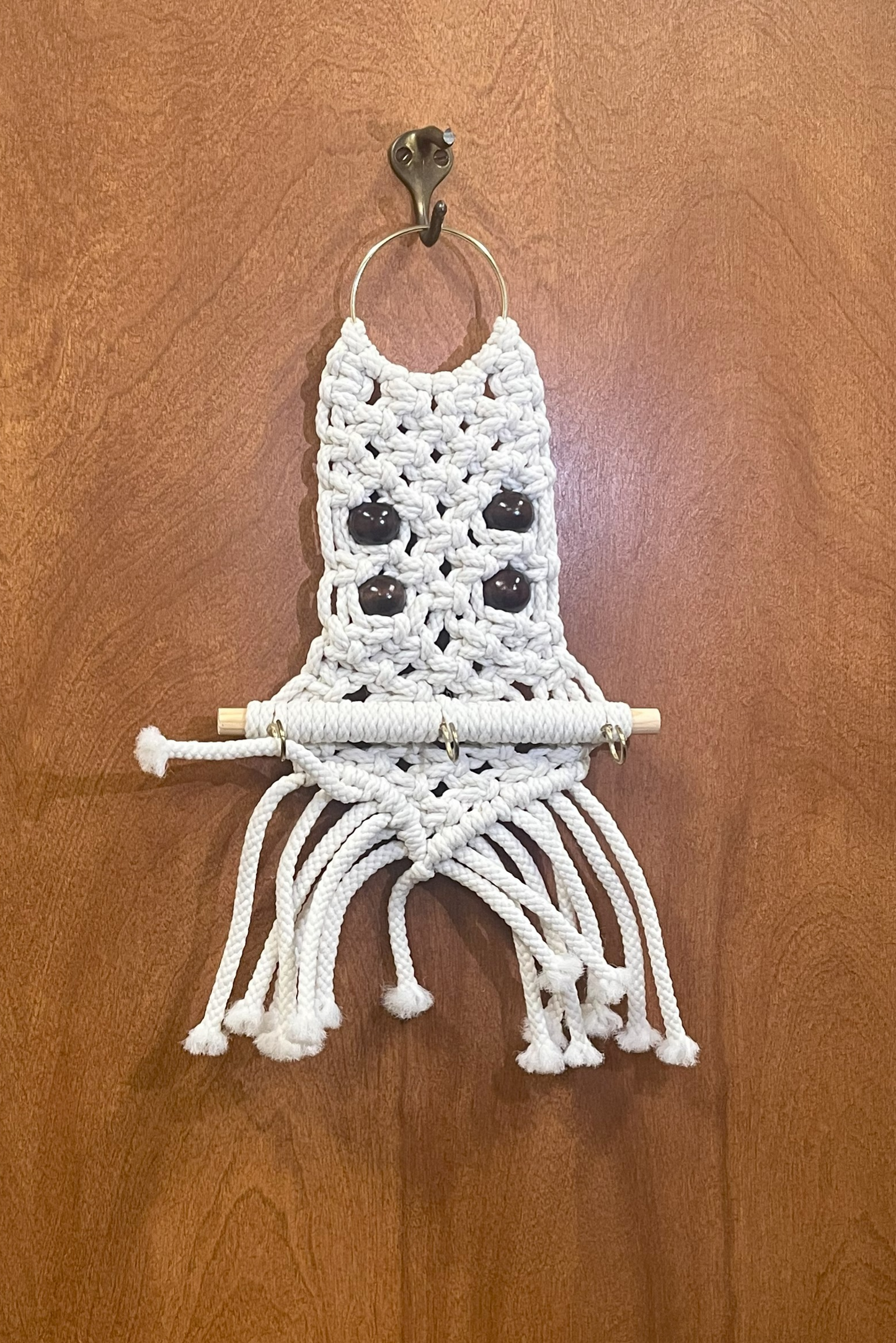 Key Holder with beads: Cream