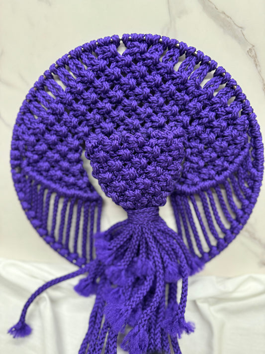 Round Decorative Wall Hanging: Purple